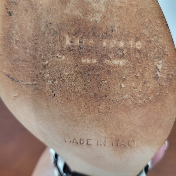 Kate Spade Square Toe Mule Sandal in Black & White Size 7 - Picture 7 of 8